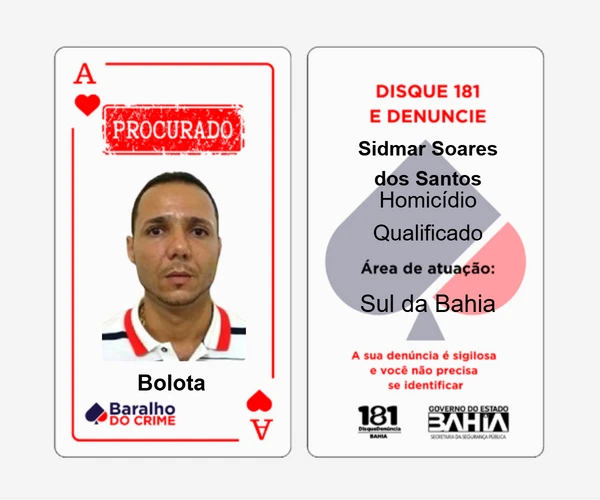 Baralho do Crime lista criminosos mais procurados da Bahia por Reprodução
