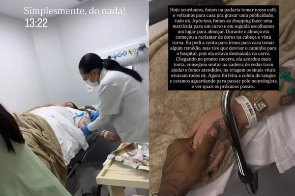 Dançarina passou mal durante almoço com o esposo