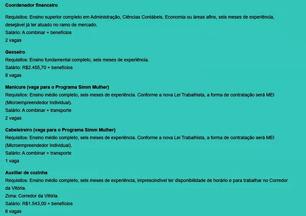 Veja vagas por Reprodução