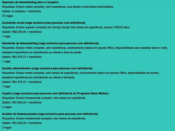 Veja vagas por Reprodução