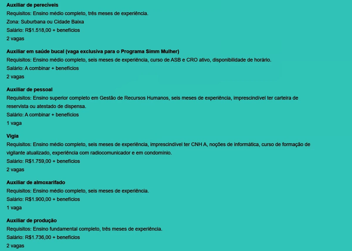 Veja vagas por Reprodução