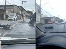Imagem - Motociclista morre após derrapar em pista molhada e bater de frente com carro em Salvador