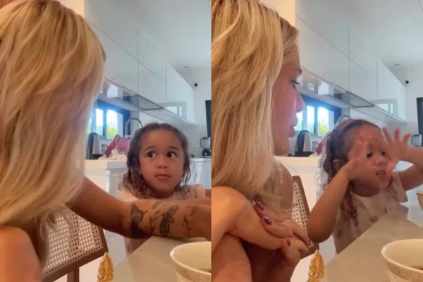 Karoline Lima teve conversa com a filha Cecília