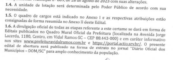 Prefeitura abre concurso com vagas imediatas e salários de até R$ 6,9 mil por Captura de tela