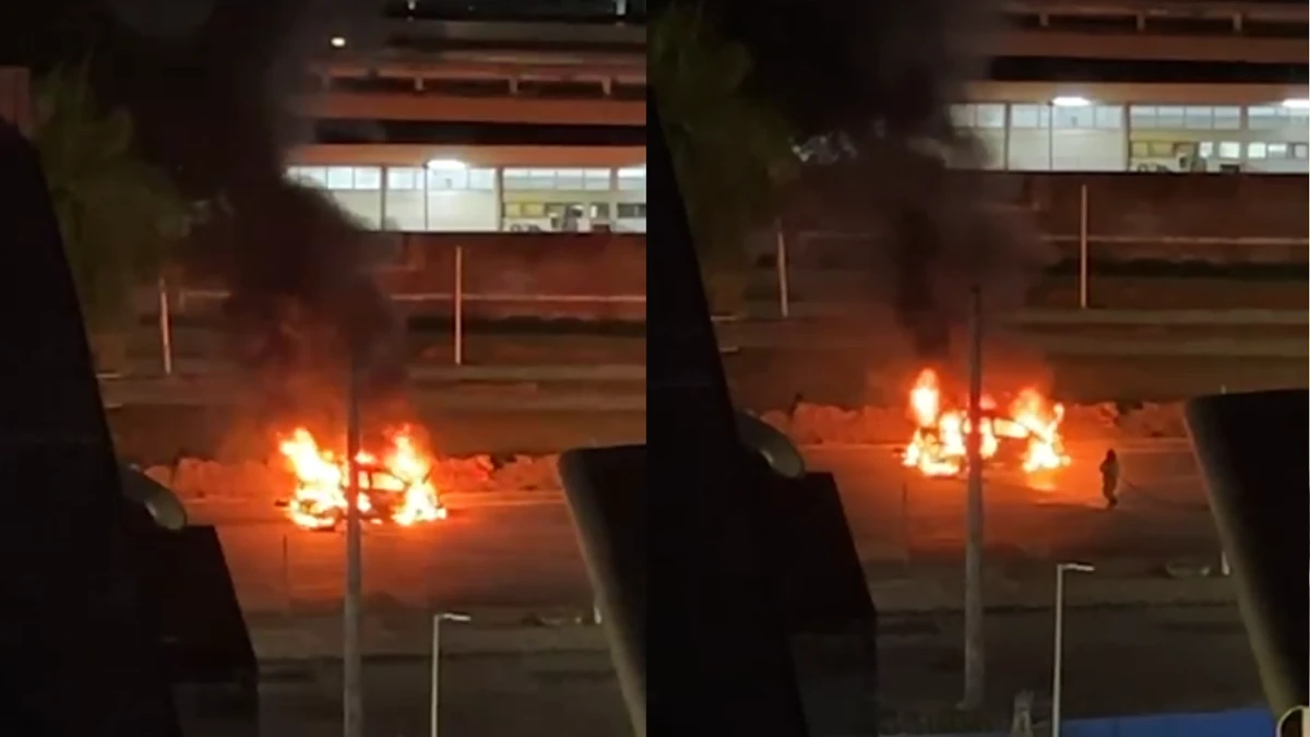 Carro pegou fogo na Bonocô