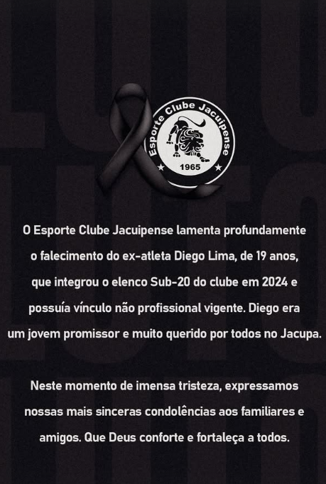 Diego Lima, de 19 anos, foi morto a tiros por Reprodução