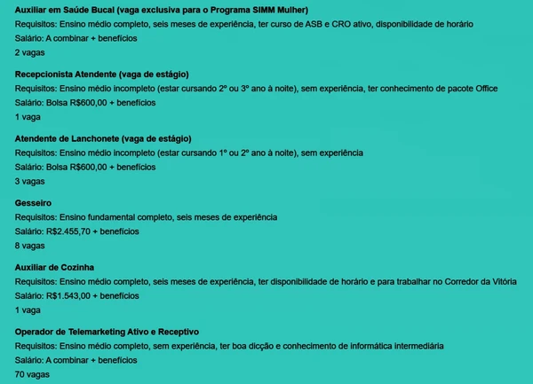 Veja vagas por Reprodução