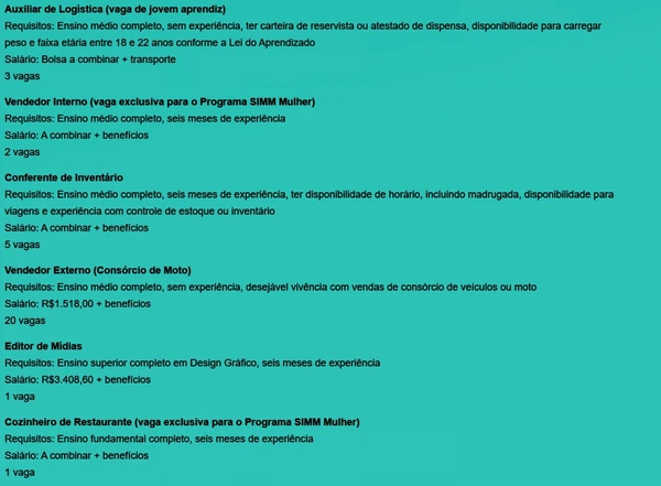 Veja vagas por Reprodução