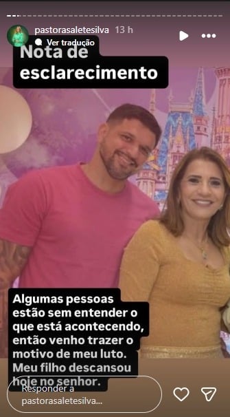 O policial rodoviário federal Thiago Demetrius e sua mãe, a pastora e vereadora Salete Silva por Reprodução