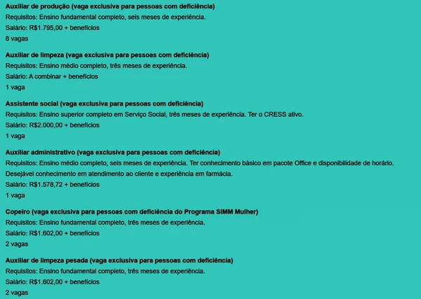 Vagas por Reprodução