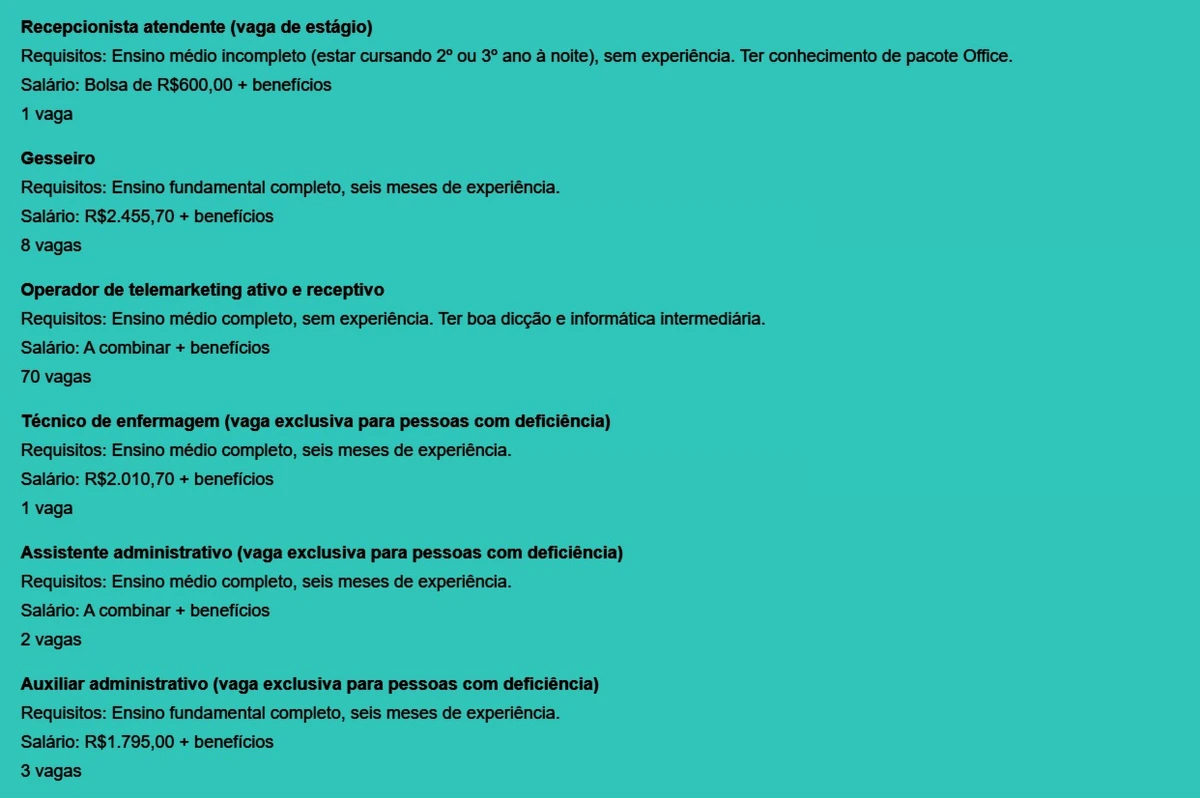 Vagas por Reprodução