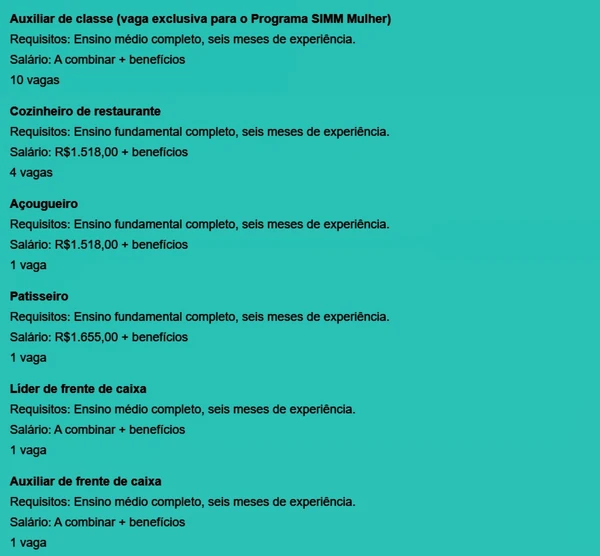 Vagas por Reprodução