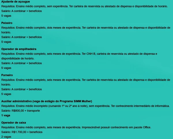 Vagas por Reprodução