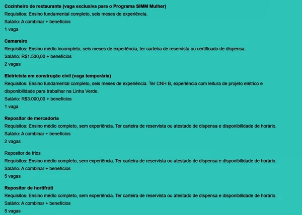 Vagas por Reprodução