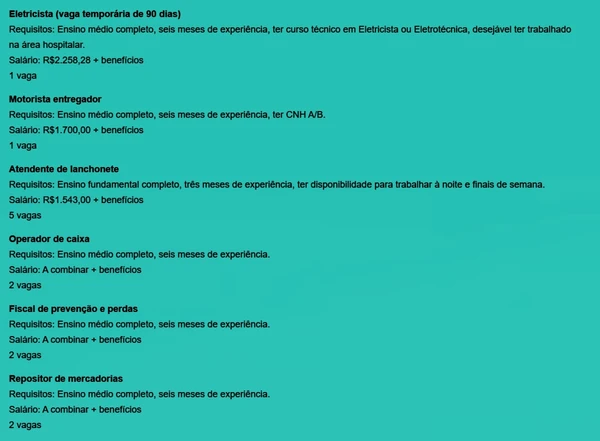 Vagas por Reprodução