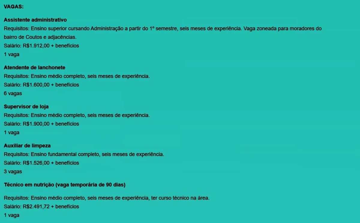 Vagas por Reprodução