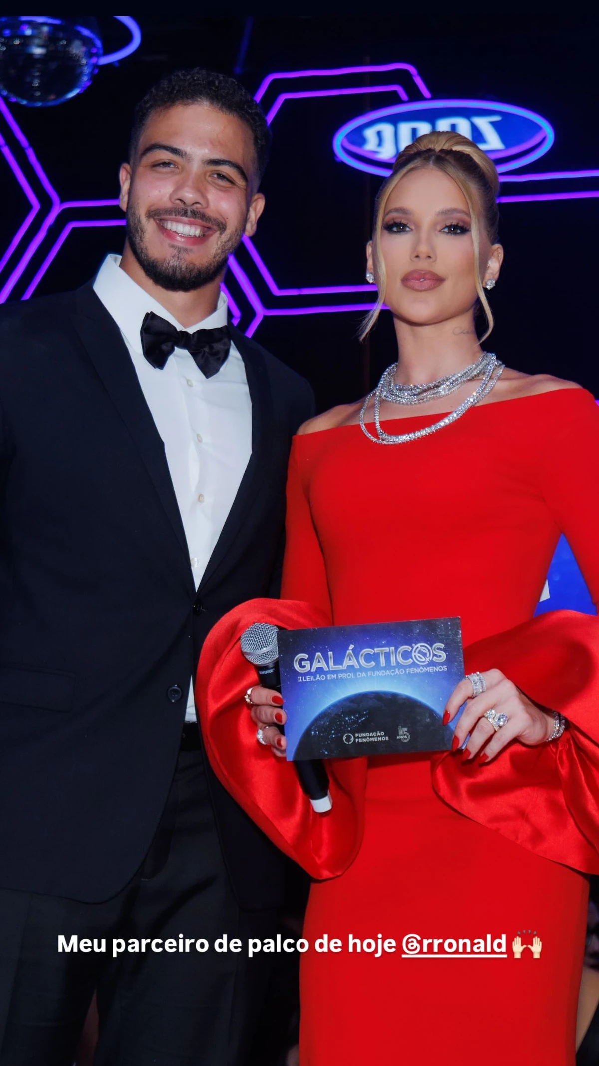 Virginia Fonseca no Leilão Galácticos, promovido por Ronaldo Fenômeno e Celina Locks por Reprodução/Instagram