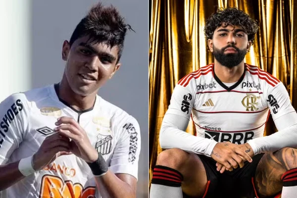 Gabigol, do Cruzeiro por Divulgação/Santos e Divulgação/Flamengo