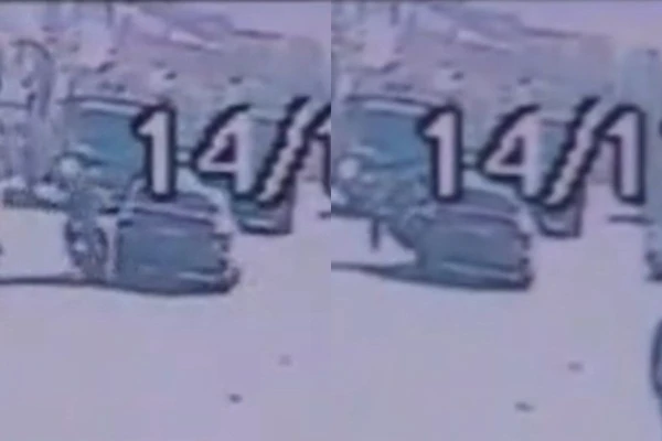 Motociclista bateu em carro e foi arremessado para debaixo de ônibus