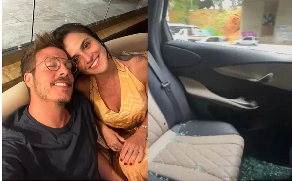  Priscila Castello Branco mostra ferimentos após ter vidro do carro estourado em tentativa de assalto