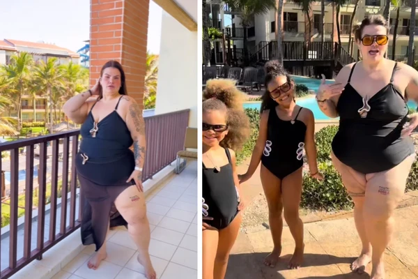 Thais Carla e filhas por Reprodução