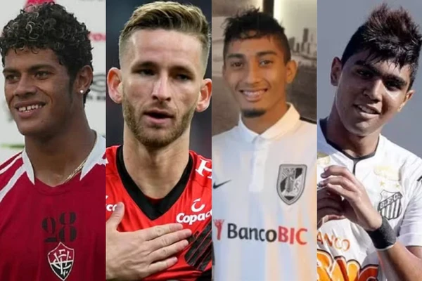 Hulk, Léo Pereira, Raphinha e Gabigol mais jovens 