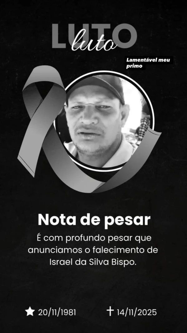 Israel da Silva Bispo por Reprodução/ Redes sociais