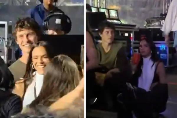 Bruna Marquezine e Shawn Mendes no show de Dua Lipa