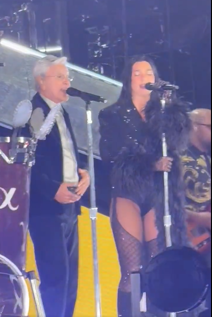 Dua Lipa, Carlinhos Brown e Caetano em turnê da britânica em SP por Reprodução / X