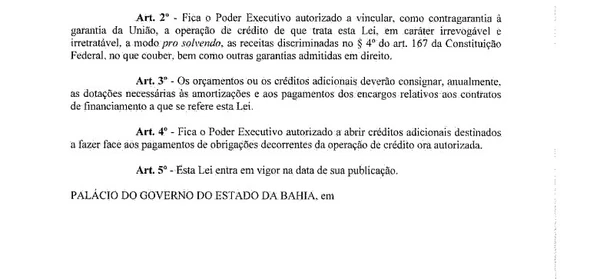 Projeto de empréstimo de Jerônimo Rodrigues e mensagem enviada a Alba por Reprodução