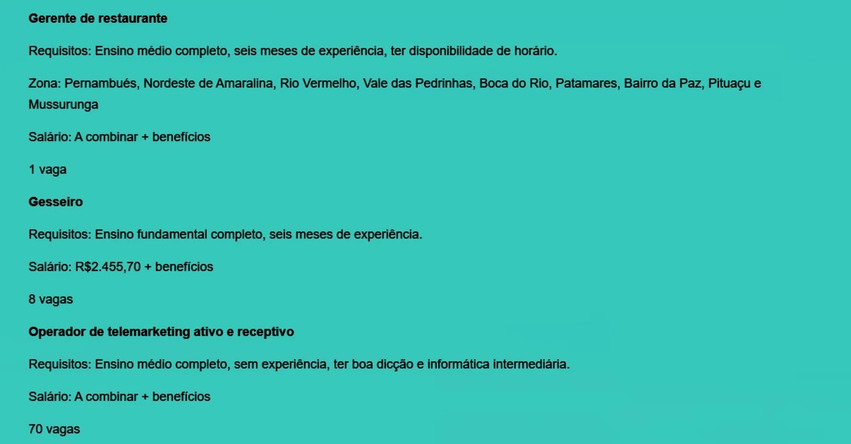 Veja vagas por Reprodução