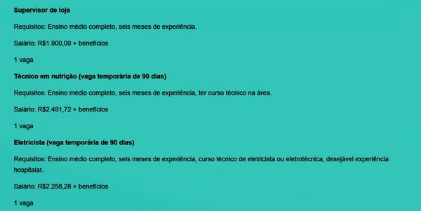 Veja vagas por Reprodução