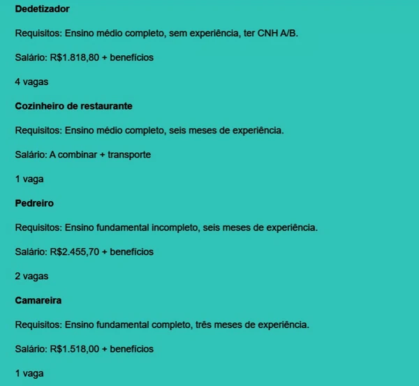 Veja vagas por Reprodução