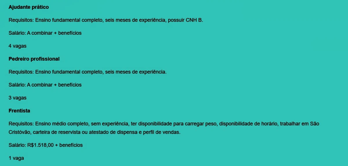 Veja vagas por Reprodução