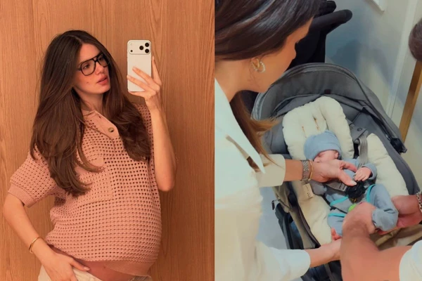 Camilla Queiroz e Klebber Toledo esperam primeira filha