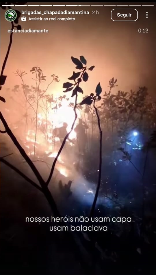Incêndio no Parque Nacional da Chapada Diamantina por Reprodução
