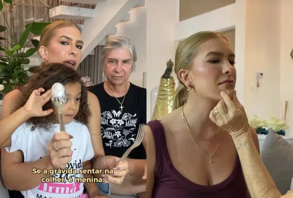 Lore Improta faz testes caseiros para saber sexo do bebê por Reprodução/Redes Sociais 