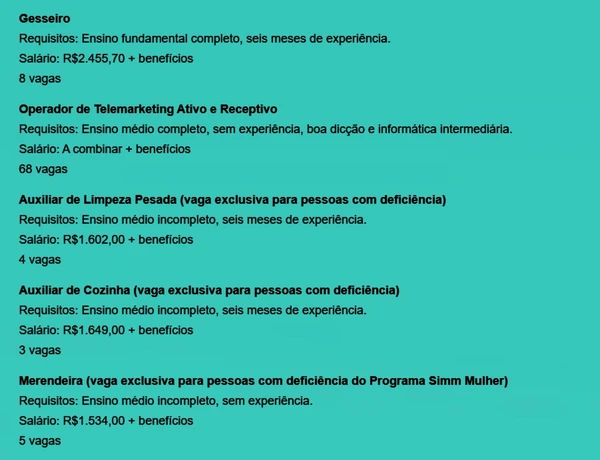 Veja vagas por Reprodução