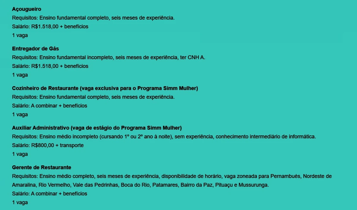 Veja vagas por Reprodução