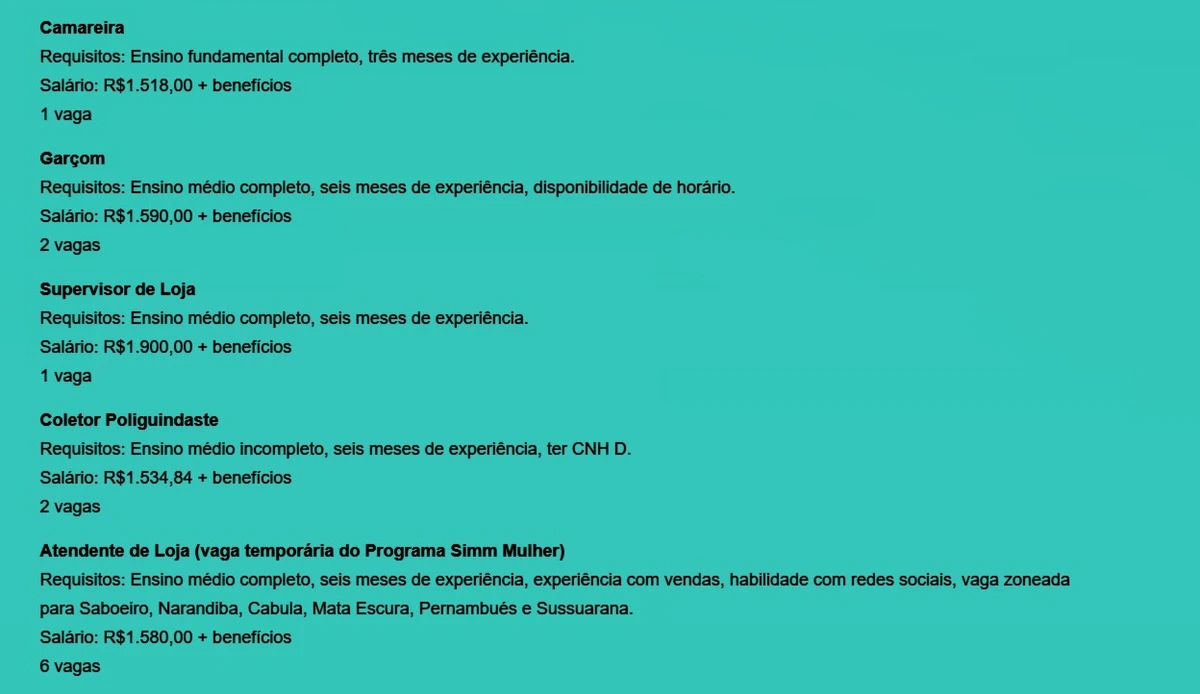 Veja vagas por Reprodução