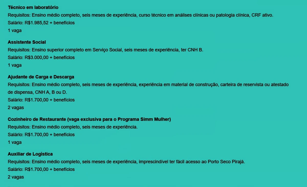 Veja vagas por Reprodução