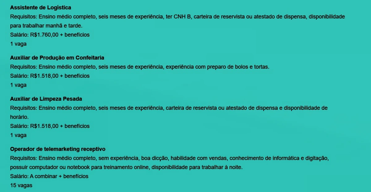 Veja vagas por Reprodução