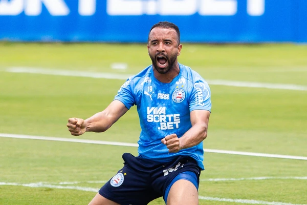 Caio Alexandre no último treino do Bahia antes do duelo contra o Fortaleza