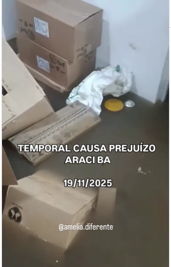 Chuvas em Araci por Reprodução/Redes sociais