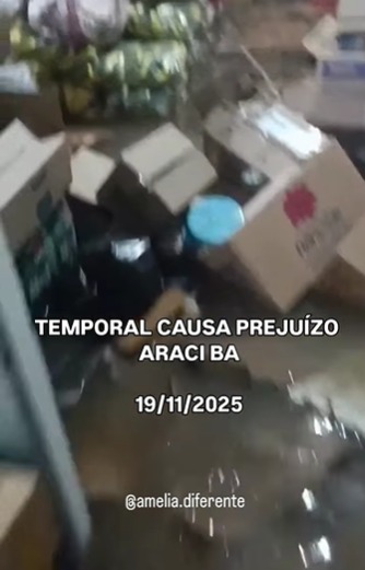 Chuvas em Araci por Reprodução/Redes sociais