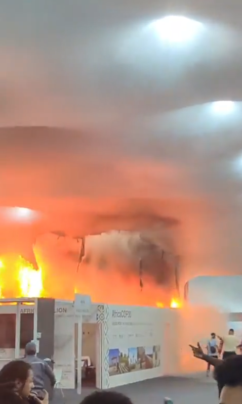 Incêndio atingiu pavilhão da COP30 por Reprodução/Redes sociais