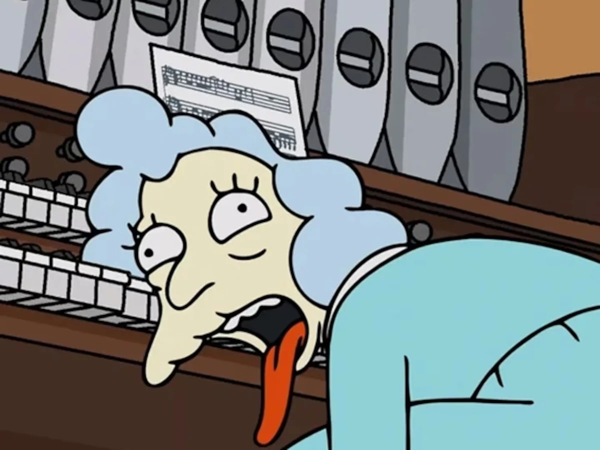 Alice Glick, organista da Igreja de Springfield, participa do elenco da série desde a primeira temporada por Reprodução