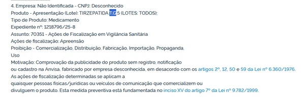 Canetas emagrecedoras proibidas pela Anvisa  por Reprodução