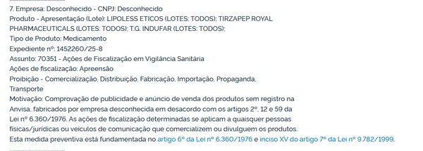 Canetas emagrecedoras proibidas pela Anvisa por Reprodução