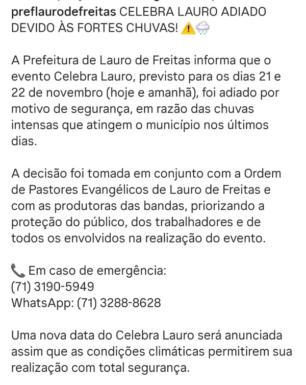 Alagamentos em Lauro de Freitas por Reprodução